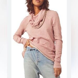 NWT- Free People Smoked Rose Cowl Neck Cocoon Pullover Size XS